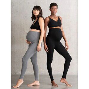 Seraphine Maternity Leggings Bamboo Opaque Footless Size Small Gray